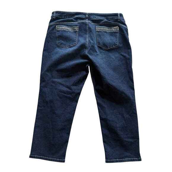 So Lifting By Chicos Womens Cropped Dark Wash Jeans Size 3 Stretch Denim XL 16 - Picture 7 of 8